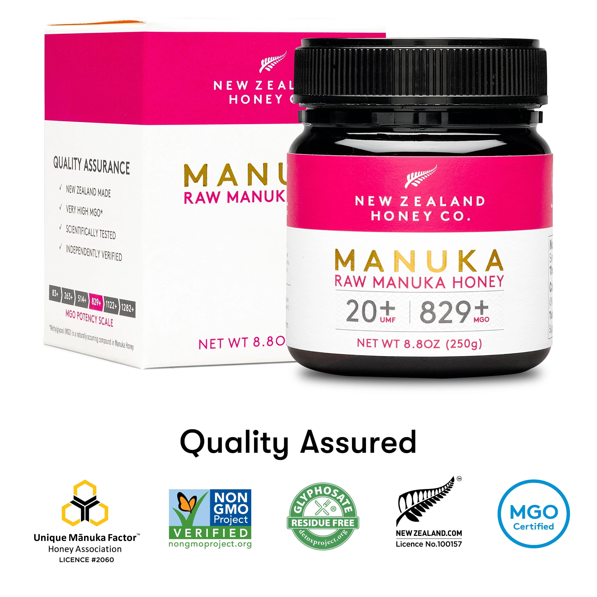 New Zealand Honey Co. Raw Manuka Honey UMF 20+ | MGO 829+ 17.6 oz