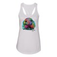 thumbnail image 2 of Wild Bobby, Colorful Neon Seal Animal Lover Ladies Racerback Tank Top, White, Medium, 2 of 3