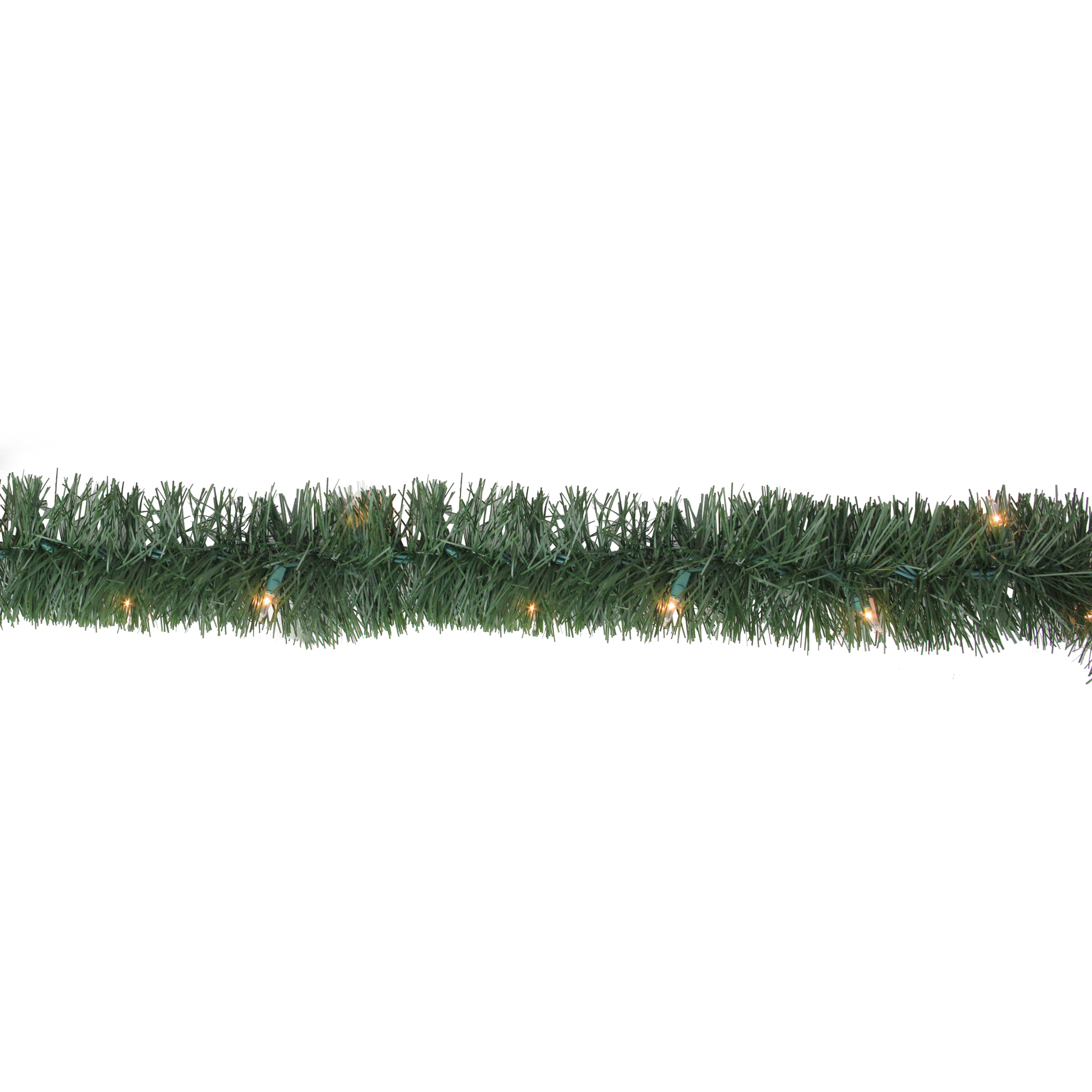 18' PreLit Traditional Green Pine Artificial Christmas Garland Clear