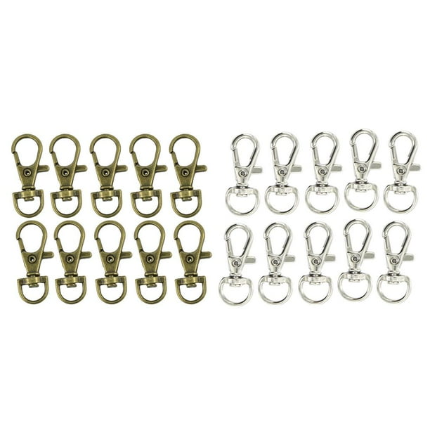 20 piezas cierres de langosta Metal fuerte Clips de gatillo giratorios ganchos a llavero 30mm/36mm perfecl mosquetón giratorio