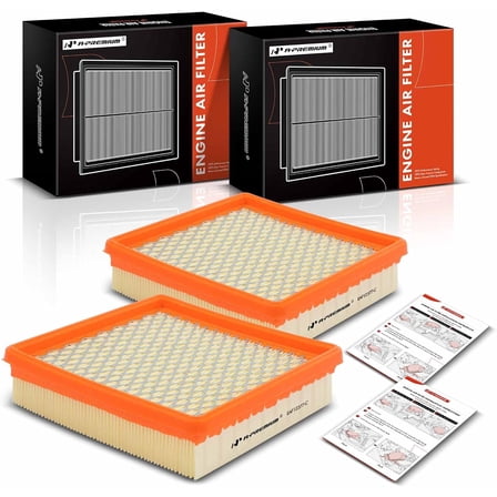 A-Premium 2-PC Engine Air Filter Compatible with Chevrolet Camaro 1985 1986 1987 1988 1989 1990 1991 1992 1993 1994 1995, 2.8L 5.0L 5.7L, Flexible Panel, Replace# 25043246