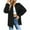 Black, variant on IROINNID Women's Comfy Mid-Length Jacket Turndown Lapel Solid Color Blouson Jacket Long Sleeve Outwear, Black