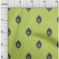 thumbnail image 1 of oneOone Cotton Poplin Fabric Peacock Feather Ikat Print Fabric BTY 56 Inch Wide, 1 of 4