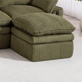 thumbnail image 7 of CARZZI 103" Cloud Modular Sectional Couches for Living Room, Modern L Shaped Boneless Sofa Couch with Ottoman & 2 Lumbar Pillows, Comfy Corduroy Deep Seat 3 Seater Sofa (Emerald) | No Assembly Needed, 7 of 7