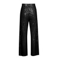 thumbnail image 5 of Women Sparkle Outfits Sequin Pants Elastic Waist Wide Leg Trousers Glitter Shiny Pants Bling Party Clubwear, 5 of 5