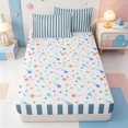 thumbnail image 4 of Erosebridal Line Art Zipper Queen Comforter Set with Fitted Sheet and 2 Pillowcases,Mid-Century Stripes Zipper Bedding Set,Colorful Stars Reversible,4pcs, 4 of 7
