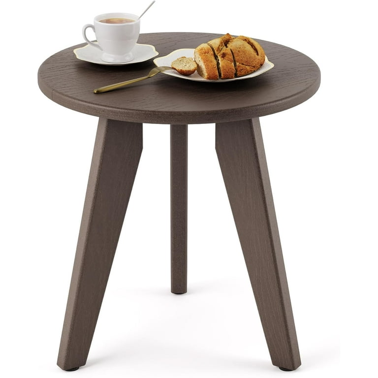 Dycanpo Outdoor Side Table for Patio, Small Round End Table