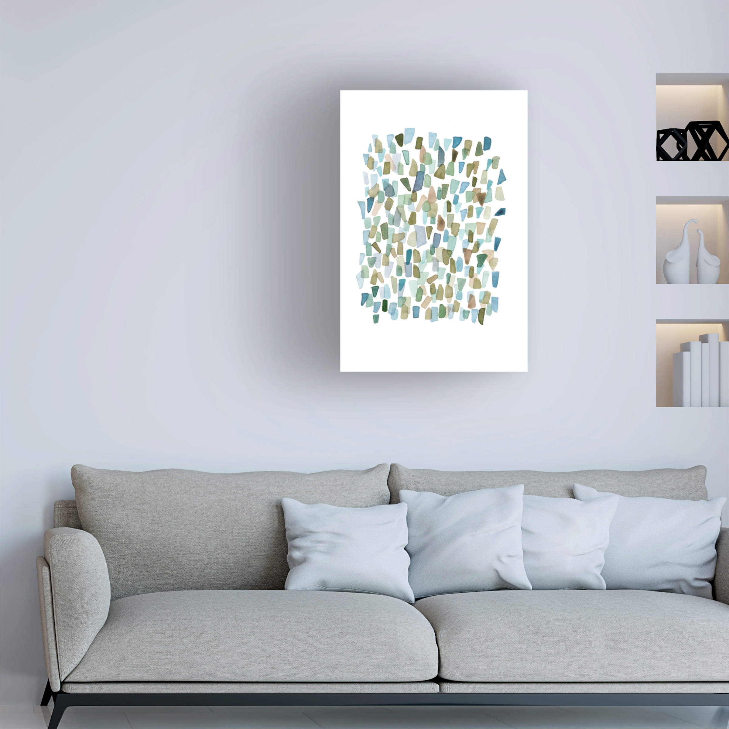 Louise van Terheijden 'Green Mossy Seaglass' Canvas Art