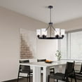 thumbnail image 4 of AFANQI AFANQI Black Clear Glass Shade Chandelier, 6 Lights Industrial Style Living Room Chandelier, 4 of 9
