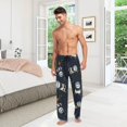 thumbnail image 3 of FREEAMG Men's Pajama Pants with Pockets Sleepwear Lounge Pants Stretch Casual Galaxy Astronaut Panda, 3 of 7
