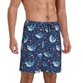 thumbnail image 2 of Pofeuu Party Shark Cut Print Men's Soft Woven Elastic Waistband Sleep Pajama Short-Medium, 2 of 6