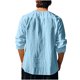 thumbnail image 5 of Blusas y camisas de manga larga con cuello redondo para hombre, informales, de color liso, con hombros descubiertos, rectas, con lazo en el pecho, cuello redondo, manga larga, blusas de licra., 5 of 8