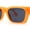 Orange, variant on Classically Square Narrow Rectangle Plastic Womens Sunglasses Blue Black