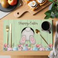 thumbnail image 2 of Easter Bunny Placemats Set of 4, Colorful Eggs Cute Rabbit Green Country Wooden Placemats for Dining Table, Place Mats for Kitchen Tabletop, Waterproof Wipeable Dining Table Mats Set, 2 of 9