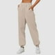 thumbnail image 2 of Pantalones de chándal de mujer con forro polar, cintura alta y pierna ancha - Cintura elástica fruncida, bolsillos - Poliéster, tallas S-XXL, 2 of 6