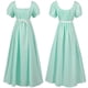 thumbnail image 5 of Vestido de la Edad Media de 5 colores, dulce, con mangas voladoras, con cordones, cintura suelta, vestido amplio con vuelo y hombros descubiertos, 5 of 6