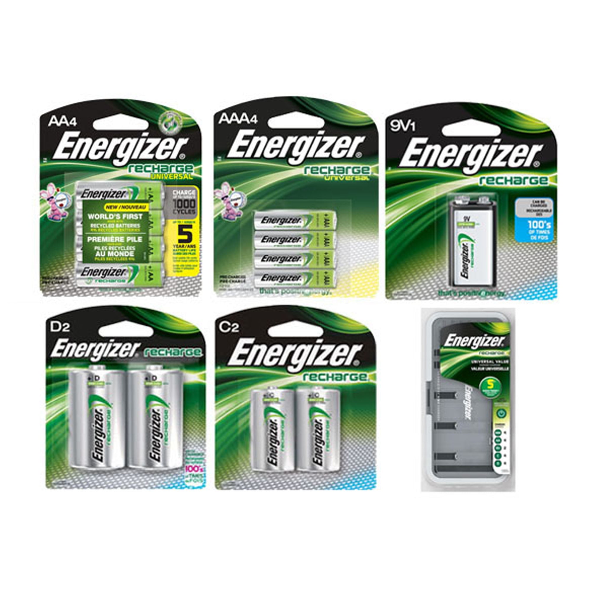 Energizer Universal Battery Charger 8 X AA 2000mAh 8 X AAA 