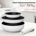 thumbnail image 3 of Juego de 5 Ollas y Sartenes Antiadherentes, Batería de Cocina con Mango Desmontable, Libre de PFAS, Sartenes de Ceramica, Apto para Todas las Estufas, 3 of 4