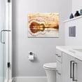 thumbnail image 3 of Music Wall Art Guitar Wall Decor Rustic Musical Note Pictures Painting Lake Artwork Farmhouse Canvas Home Decor Framed for Bathroom Bedroom Living Room Classroom 12"x16", 3 of 6