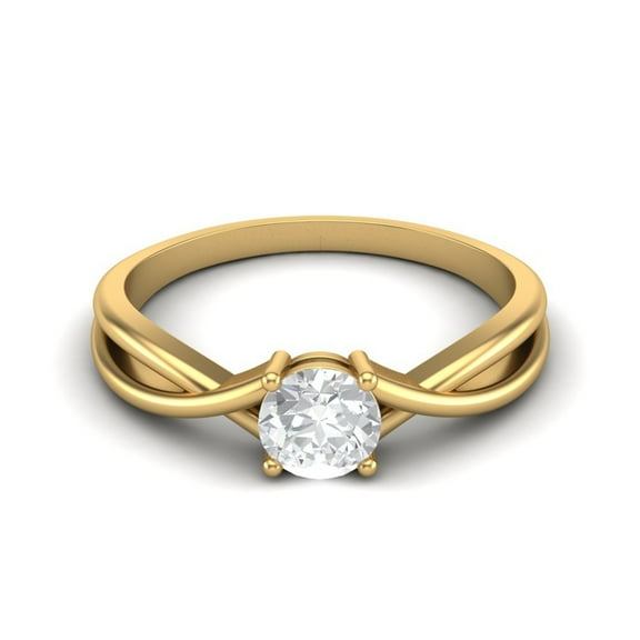 Mooneye 0.50 Ctw Moissanite 925 Sterling Silver Gold Vermeil Women Valentines Day Gift Ring