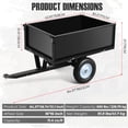 thumbnail image 2 of Garvee 500 LB Heavy Duty ATV Dump Cart Tow Behind Garden Trailer with 2 Wheels for Tractor Mower UTV & Yard Work, 2 of 7