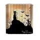 thumbnail image 1 of Yhmxh Decoración del baño Cortina de ducha de poliéster con diseño de gatos negros, acuarela, color naranja y amarillo, decorativa para Halloween, con 12 ganchos para baño., 1 of 5