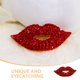 thumbnail image 2 of ColoMX 2pcs Los labios rojos para mujeres Broche Pin Fashion Rhinestone Lip Shape Pins Ideal para la boda de la boda Valentín de la ropa de San Valentín Accesorio, 2 of 7