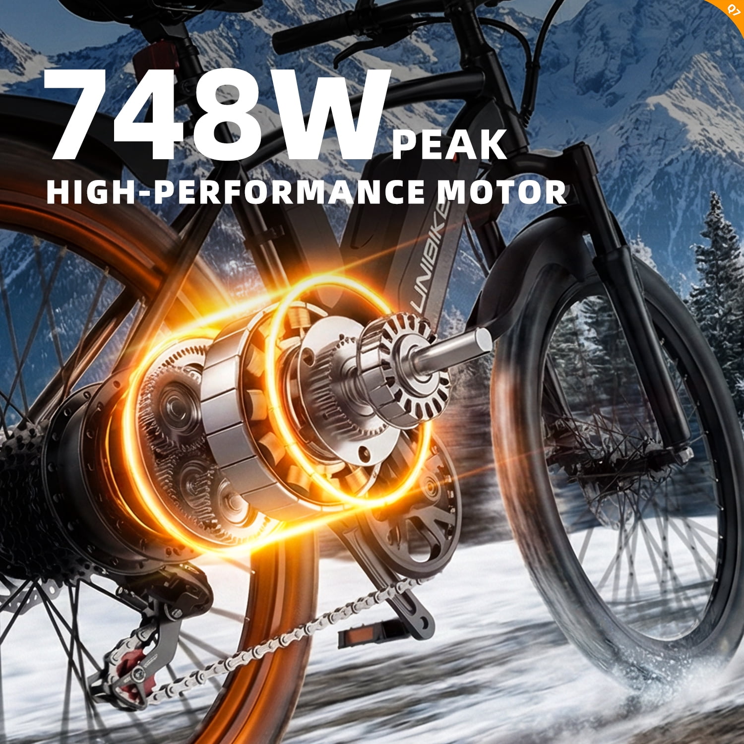 26" Adult Electric Bicycle E-Bike, 748W Motor up to 60 Mile Range, 22MPH Max Speed, 36V 10Ah Removable Battery, 7-Speed, Disc Brakes & NFC Unlock, Mountain E-Bike for Commuting