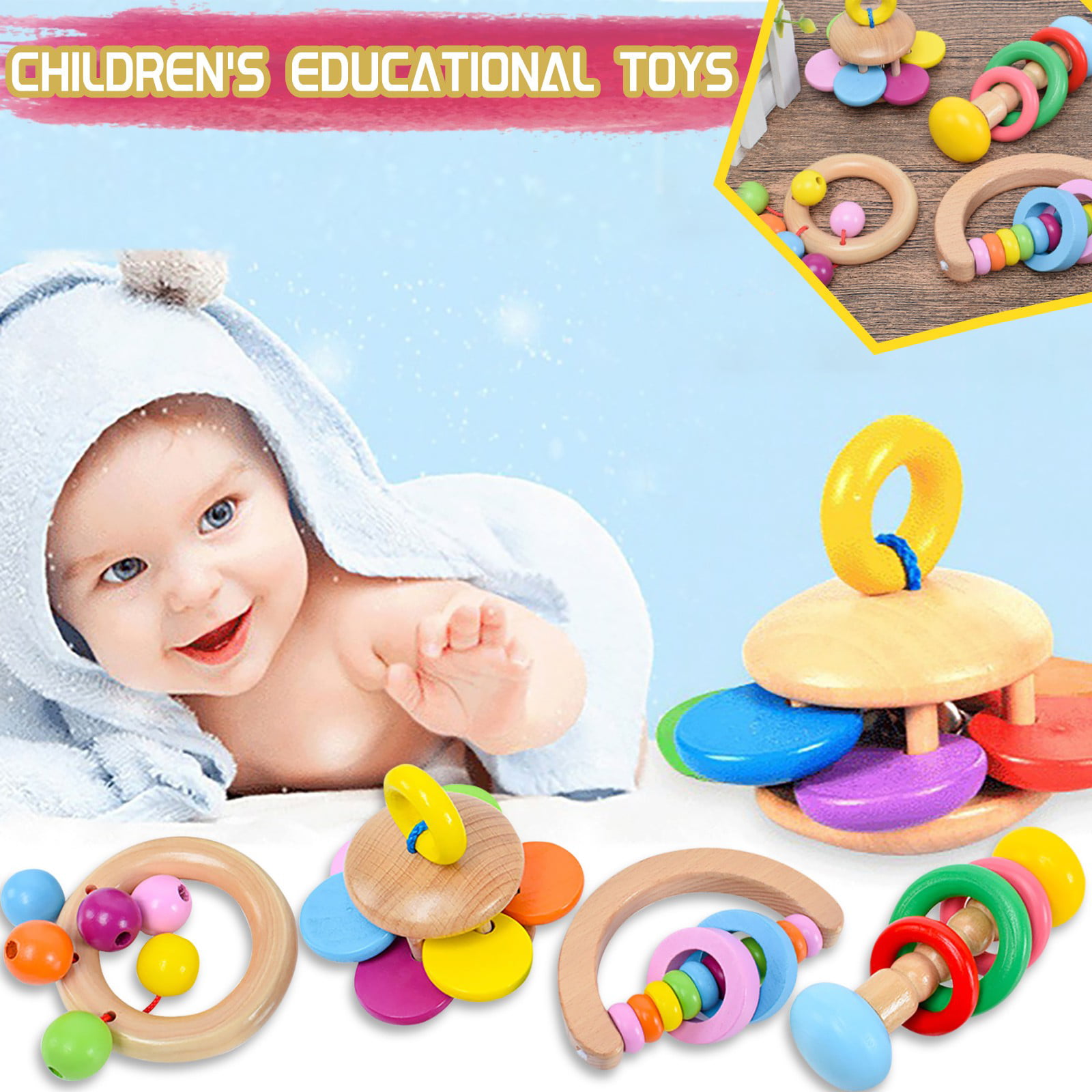 Baby Rattle Activity Educational Play Toys & Rattles 