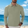 thumbnail image 2 of Afdoent Men's Polo Shirts Solid Color Lapel Button Open Collar Sports Base Shirt For Male Leisure Loose Comfortable Trendy Business Long Sleeve Shirt Casual Bussiness, 2 of 6