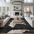 thumbnail image 2 of 6x9 Washable Area Rug, Retro Texture Non-Slip Large Rectangle Rug for Living Room Dining Room, Brown Bear Modern Silhouette Indoor Floor Mat for Home Decor, 2 of 9