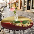 thumbnail image 6 of Christmas Round Tablecloth for 36-44 Inch Tables, Fitted Table Cover with Elastic Edge, Xmas Bells Berry Botanical Golden Red Waterproof Outdoor Table Cloth Protector for Patio Garden Dinner Picnic, 6 of 9