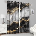 thumbnail image 2 of Dashan Black Gold Marble Blackout Curtains for Bedroom Living Room,Luxury Grommet Darkening Drapes 42x63 Inch,2 Panels, 2 of 7