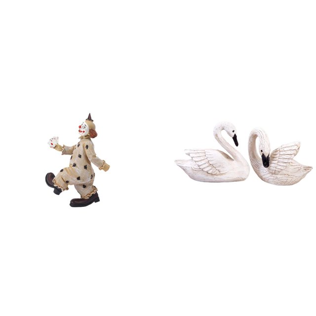 Figuras de payasos, estatuas de cisnes, esculturas de resina, adorno de mesa, obra de arte realista, ideal para sala de estar, oficina, dormitorio, re