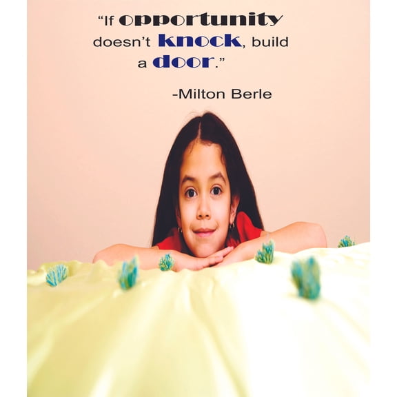 If Opportunity Doesnt Knock - Milton Berle Quote Boys Scouts Inspiration Motivation Quotes Custom Wall Decal for Bedroom Home Room Walls Vinyl Art Design Decor Sticker Decoration Size (17x30 inch)