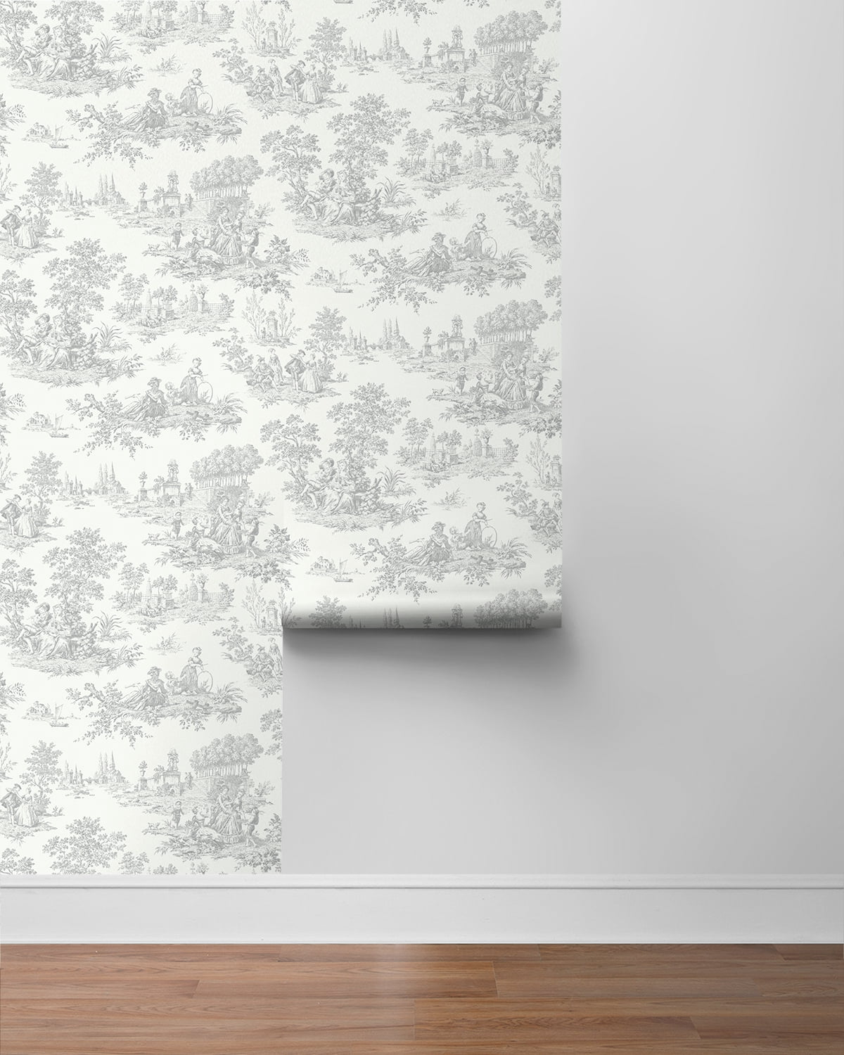 NextWall Argos Grey Chateau Toile Peel and Stick Wallpaper