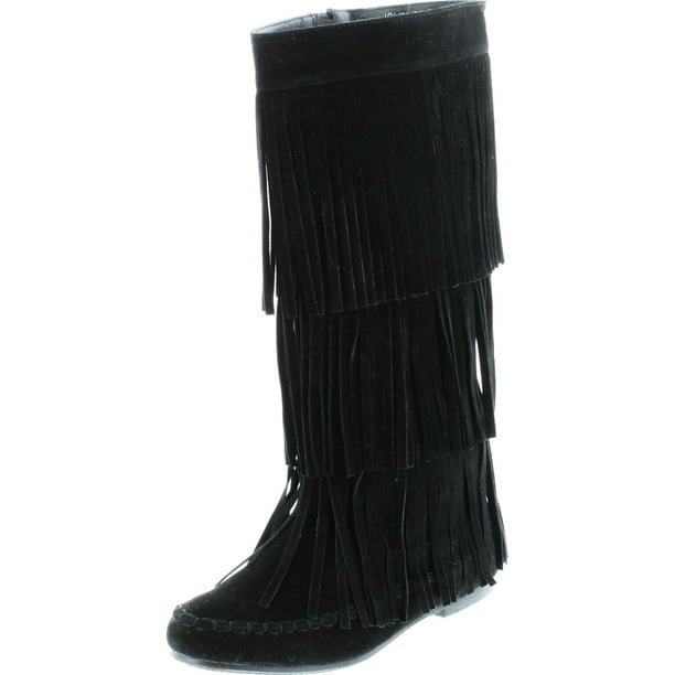 knee high fringe moccasins