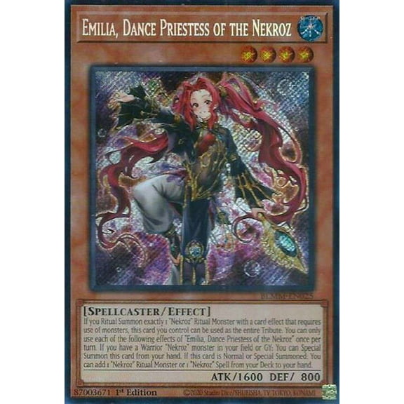 YuGiOh Battles of Legend: Monster Mayhem Secret Rare Emilia, Dance Priestess of the Nekroz BLMM-EN025
