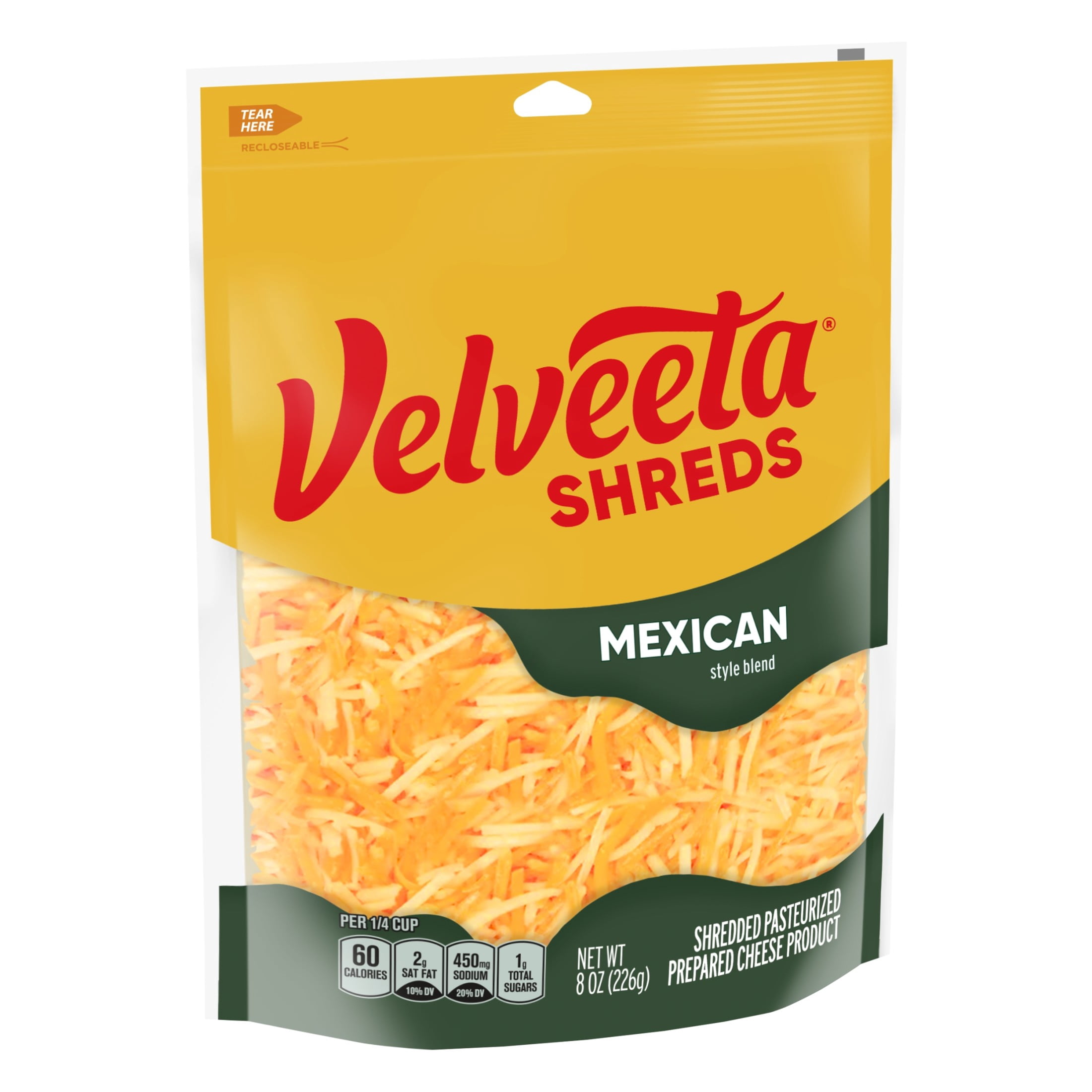 Velveeta Shreds Mexican Style Cheddar Blend Shredded Cheese, 8 oz Bag