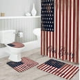 thumbnail image 1 of FMSHPON Rustic Decor American USA Flag 4 Piece Bathroom Set Shower Curtain Bath Rug Contour Mat and Toilet Lid Cover, 1 of 7