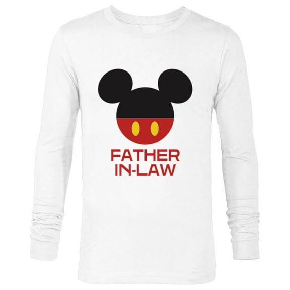 Disney Mickey Mouse Icon Shorts Father-in-Law Father’s Day - Long Sleeve T-Shirt for Men - Customized-White