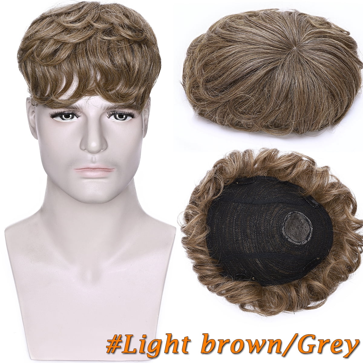 SEGO Human Hair Topper Clip in Hair Extension Hairpiece Hair Toupee with Hair Loss Thinning Hair Gray for Women/Men