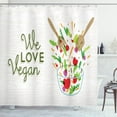 thumbnail image 1 of Ambesonne Vegetarian Shower Curtain, We Love Vegan Food Salad, 69"Wx70"L, Multicolor, 1 of 3