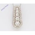 thumbnail image 2 of 14k White Gold Round Art Deco Five Stone Pavee Bezel Set Diamond Pendant (0.66 Ct, G-h , VS ), 2 of 4