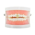 thumbnail image 2 of Unique Bargains 1 Pc Fake Grills Hip Hop Five-Pointed Star Teeth Grillz Gold Tone, 2 of 6