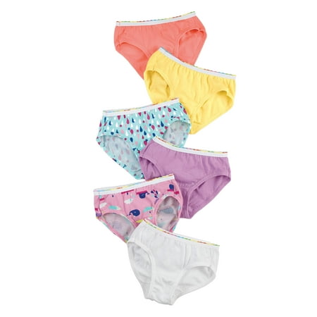 Hanes Toddler Girl Tagless Brief Panty, 6 Pack, Sizes 2T-5T