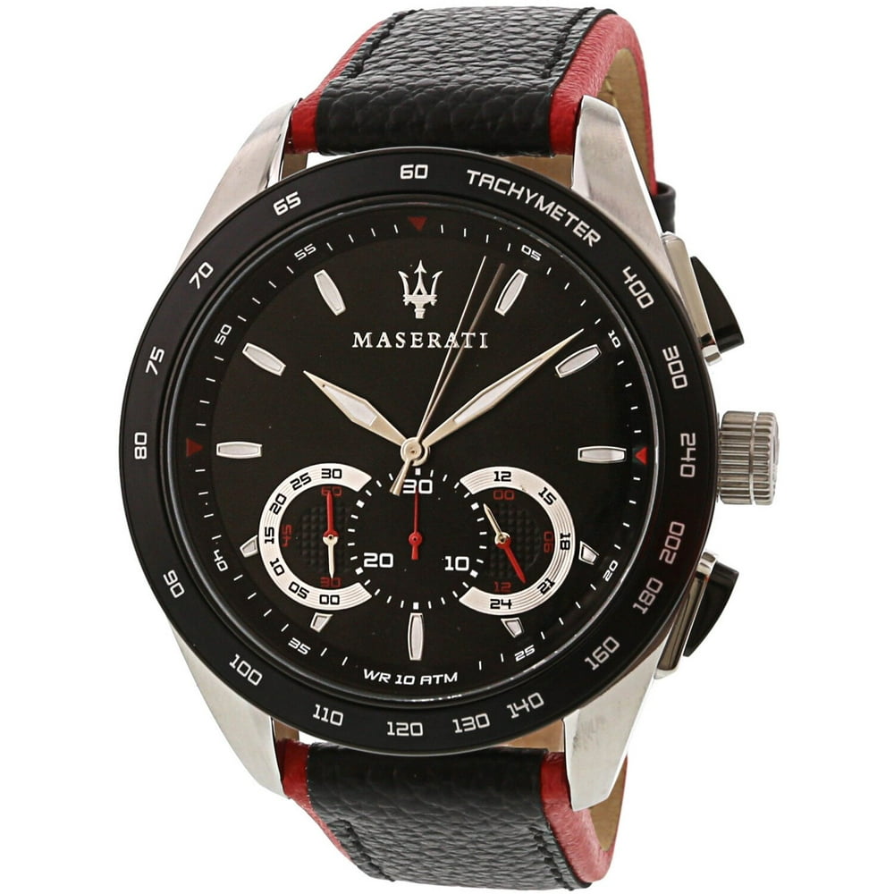 Maserati - Maserati Men's Traguardo R8871612028 Black Leather Watch ...