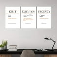thumbnail image 3 of GRIT Execution Urgency Quotes Inspirational Wall Art Canvas Prints Motivational Wall Decor Entrepreneur Quotes Office Posters 3 Panels for Living Room Bedroom Framed Ready to Hang, 3 of 6