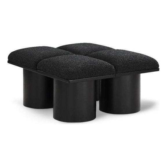 Meridian Furniture Pavilion Black Boucle Fabric Bench