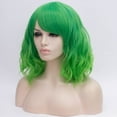 thumbnail image 3 of Unique Bargains Wigs for Women 14" Gradient Green Curly Wig with Wig Cap, 3 of 6